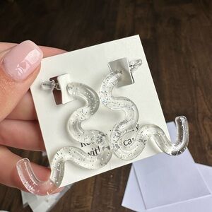 Squiggly sparkly acrylic earrings